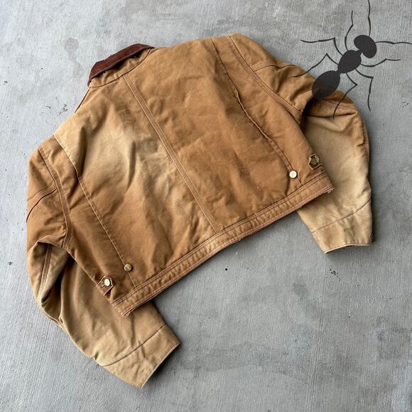 Vintage Y2K Carhartt brown cropped Detroit style work wear jacket - Picture 7 of 9